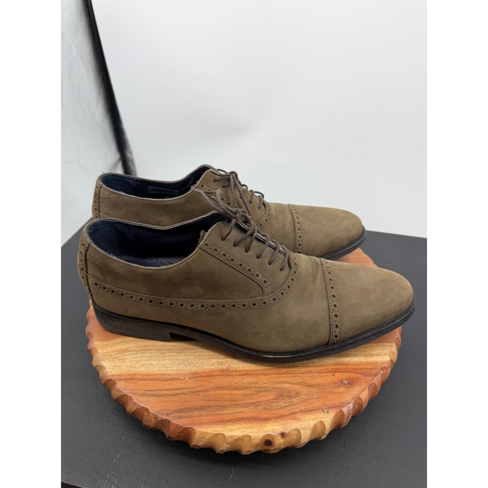 Cole Haan Air Stanton cap toe Oxford Mens 13 M Olive Green Nubuck Brogue Cap Toe